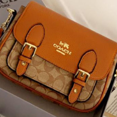 Designer Crossbody Flap Shoulder Handbag For Women - Brown - Shopaholics