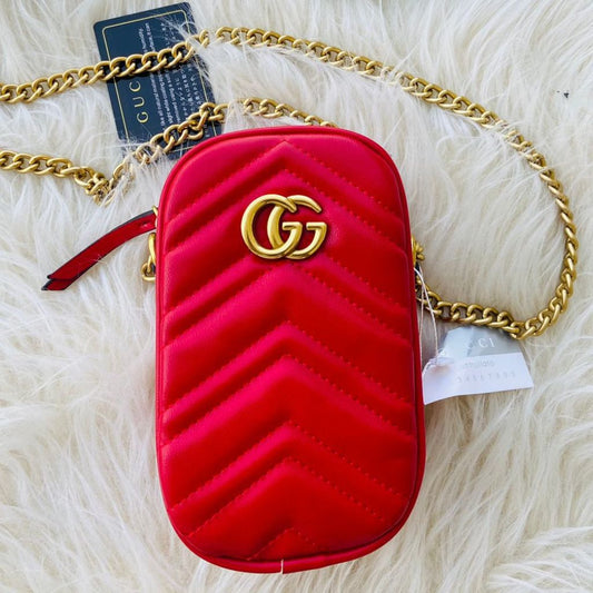 Designer Marmont Crossbody Shoulder Phone Bag For Women - Red - Shopaholics