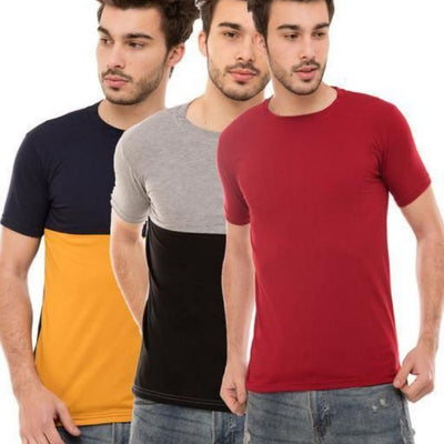 Designer Pack Of 3 Combo T-Shirt For Men - S-36 - Shopaholics