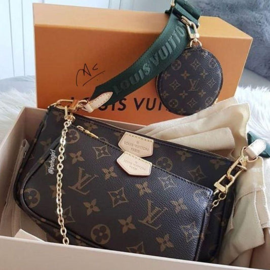 Designer Pochette Set Of 3 Handbag For Women - Green - Shopaholics