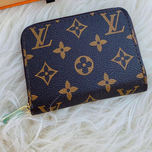 Designer Printed Small Zippy Coin Wallets For Women - Brown - Shopaholics