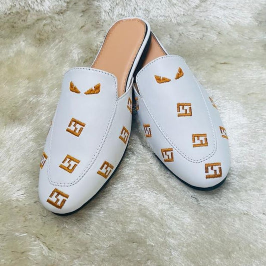 Designer Horsebit Leather Mules Loafers Shoes For Men - 6 / White - Shopaholics