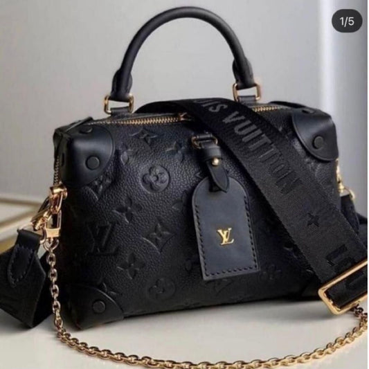 Designer Solid Petite Malle Pu Leather Handbag For Women - Shopaholics