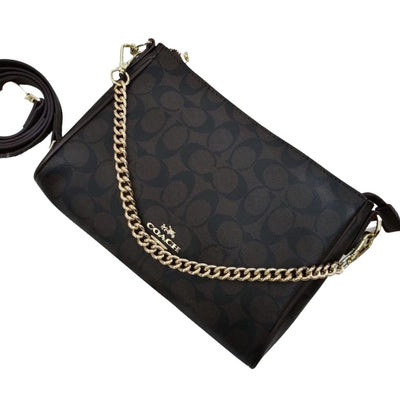 Designer Solid Sling Leather Handbag For Women - Brown - Shopaholics