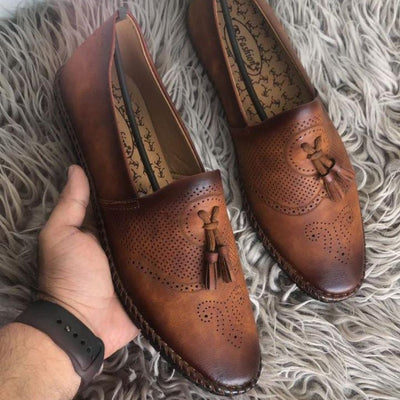 Elegant Leather Loafers Shoes For Men - 6 / Brown - Shopaholics