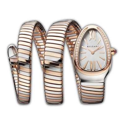 Elegant Snake Pattern Type Dial Stainless Steel Wrist Watch For Women - White - Shopaholics