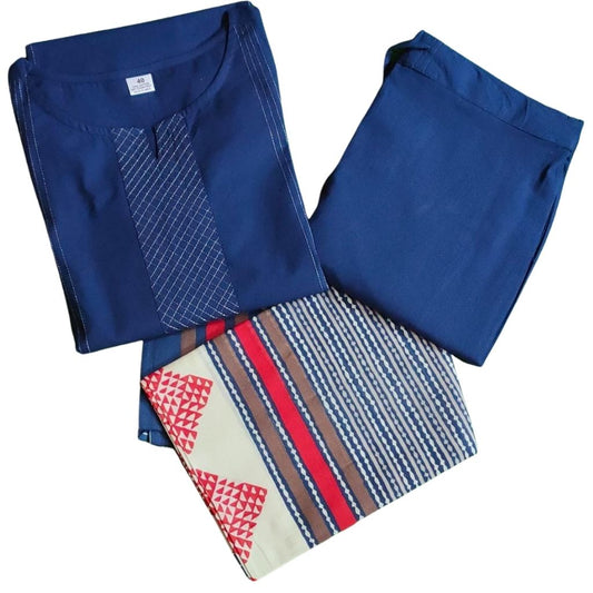 Embriodery Zari Work Cotton Kurti With Paint For Women - Shopaholics