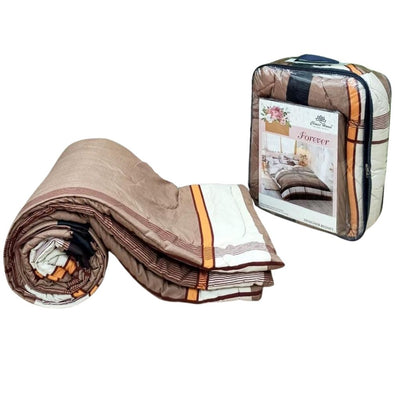 Fairfield Linning Printed Reversible Comforter Set Bedsheet - Brown - Shopaholics