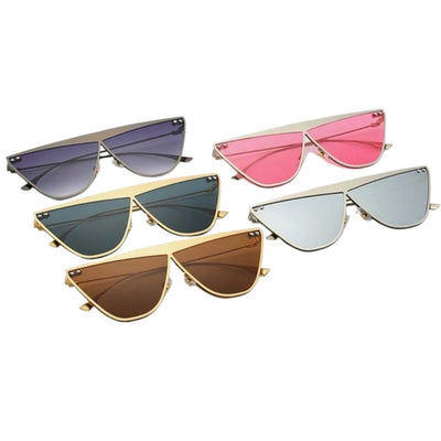 Fashion Mirrored Lenses Cat Eye Sunglasses For Women - Shopaholics