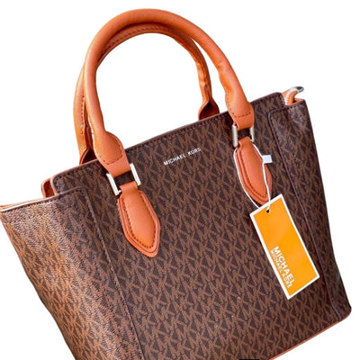 Fashion Top Handle Pu Leather Handbag For Women - Brown - Shopaholics