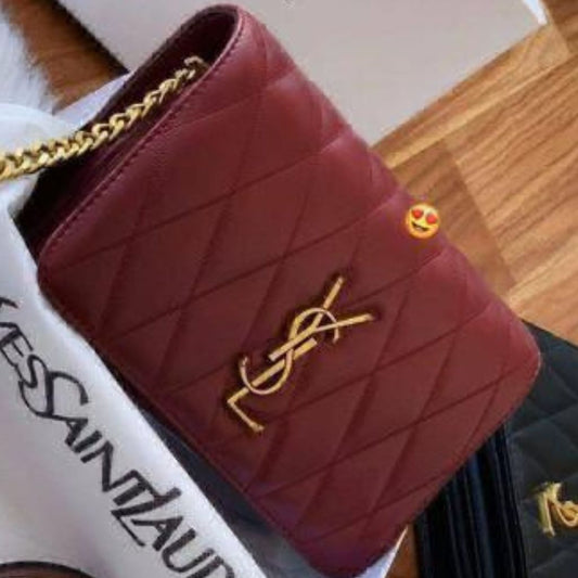 Flap Double Partition Leather Shoulder Slingbag For Women - Maroon - Shopaholics