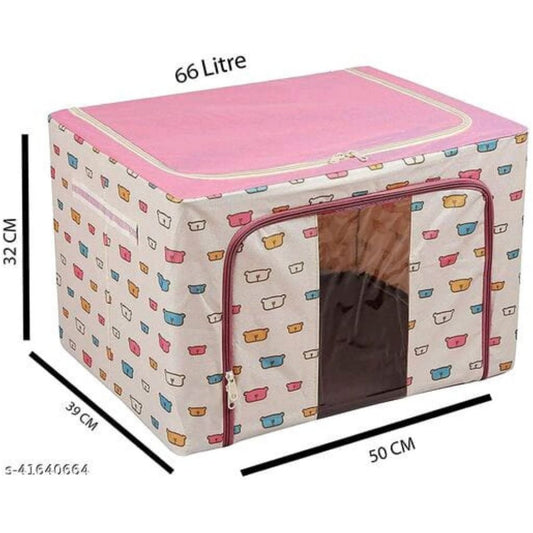 Foldable Cloth Storage Boxes Organizer For Wardrobe 66 Liter - Shopaholics