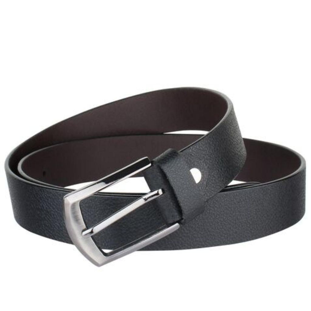 Formal Black Solid Leather Belts For Men - Shopaholics