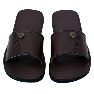 Formal Synthetic Leather Sandals Flip Flops For Men - 6 / Black - Shopaholics