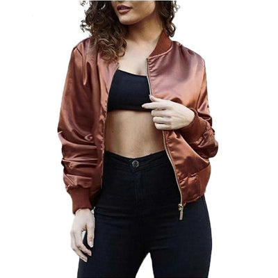 Casual Slim Bomber Jacket for Women - Shopaholics