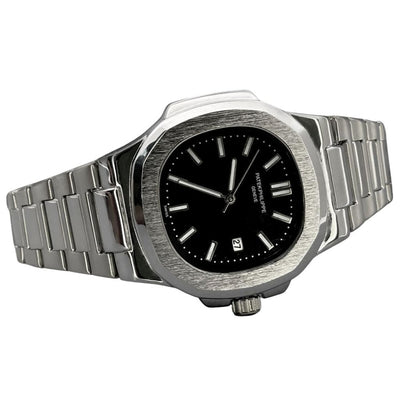 Geneve Rounded Octagonal Shape Wrist Watch For Men - Shopaholics