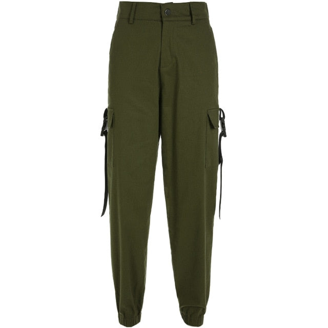 Cheap Gothic Women Oversize Loose Cargo Pants with Chain Korean Streetwear  Hollow Out Hiphop Grunge Pants Punk Straight Wide Leg Pockets Trousers   Joom