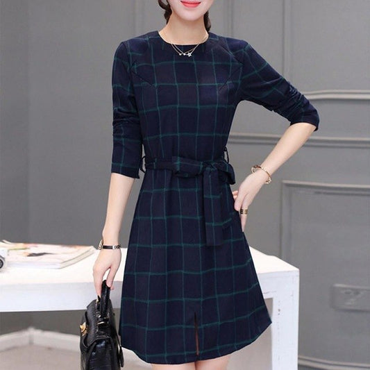 High Quality Plaid Midi Dress for Women - 1 / L - Shopaholics