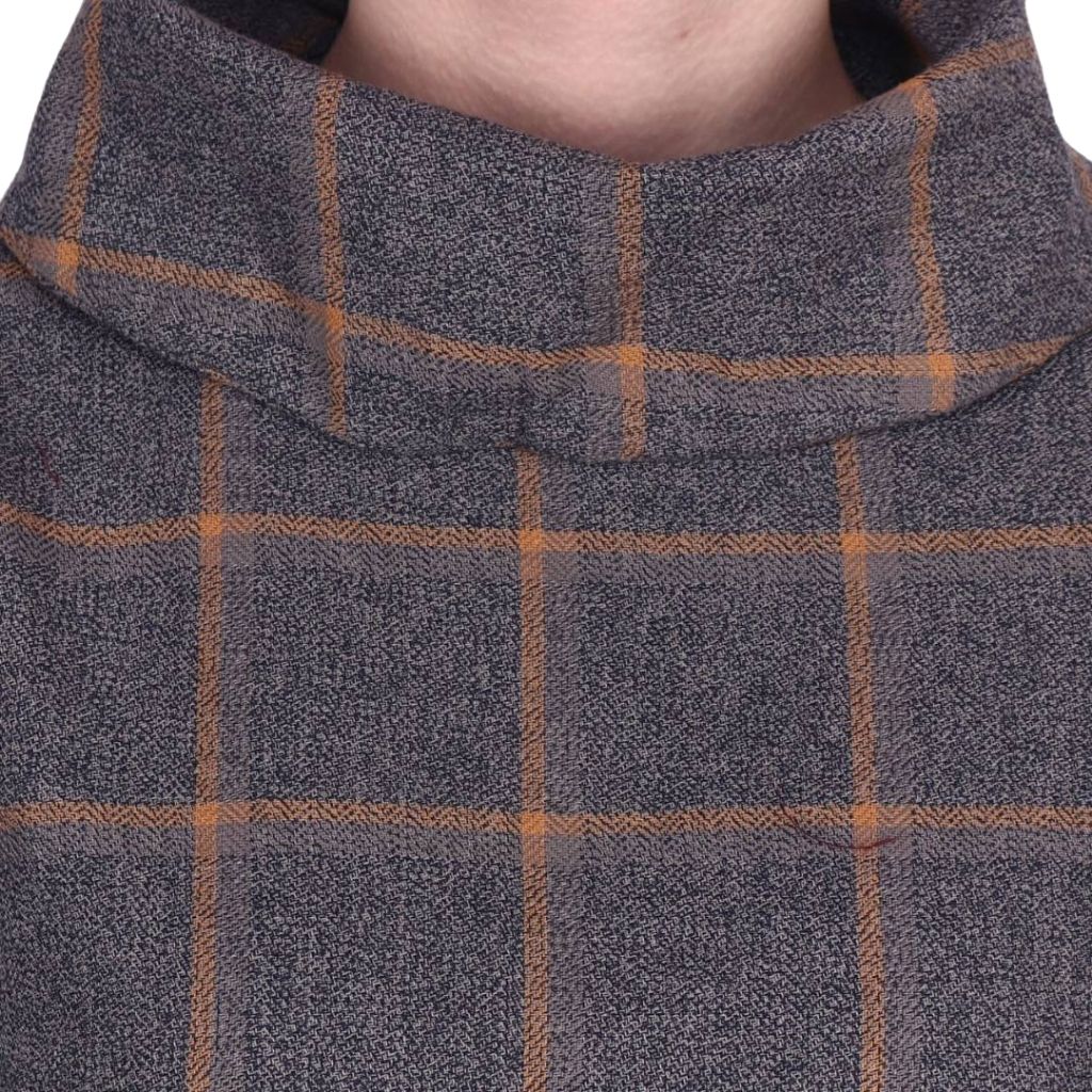 High Neck Back Button Twill Woolen Kurti For Women  Shopaholics