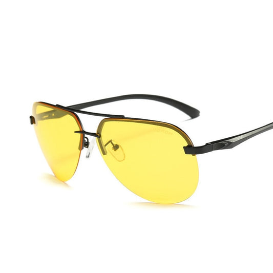 Polarized Metal Half Frame Sunglasses for Men - T11 Night Vision - Shopaholics