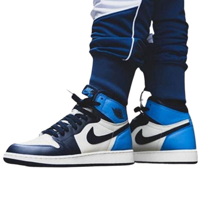 Jordan 1 Retro High Chicago Sneakers Shoes For Men - 40 / Blue - Shopaholics