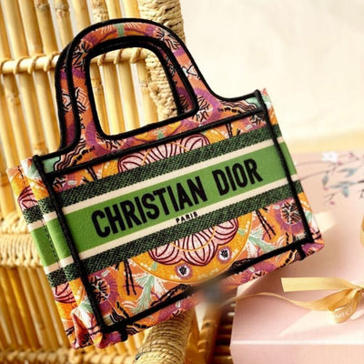 Lady Christian Mini Canvas Shoulder Bags For Women - Pink-Orange-Green - Shopaholics
