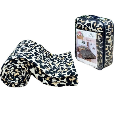 Leopard Animal Pattern Reversible Comforter Set Bedsheet - Leopard - Shopaholics