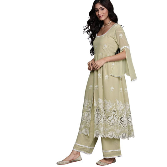 Libas Flared Kurti Palazzo With Dupatta For Women - Shopaholics