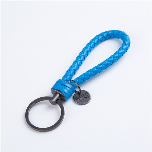 Unisex Braided Leather Rope Handmade Woven Keychain - Shopaholics