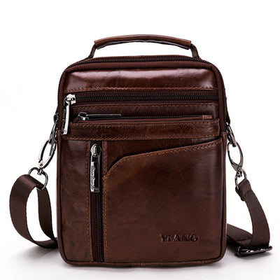 Genuine Leather Messenger Bag for Men - Brown / 30cm - Shopaholics