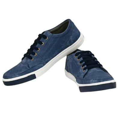 Modern Casual Lace-Up Sneakers Shoes For Men - 6 / Denim Blue - Shopaholics
