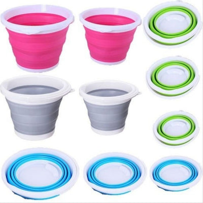 Multipurpose Round Foldable Silicone Cleaning Bucket - Shopaholics