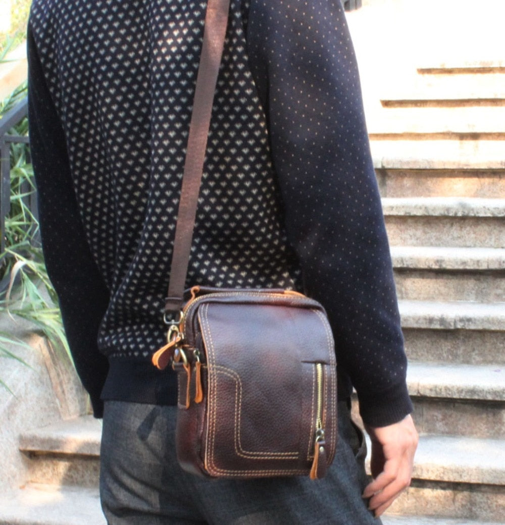 Vintage Genuine Leather Messenger Bag for Men Shopaholics