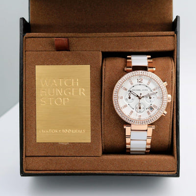 MK Parker Stylish Stainless Bracelet Watch For Women - Rose Gold - Shopaholics