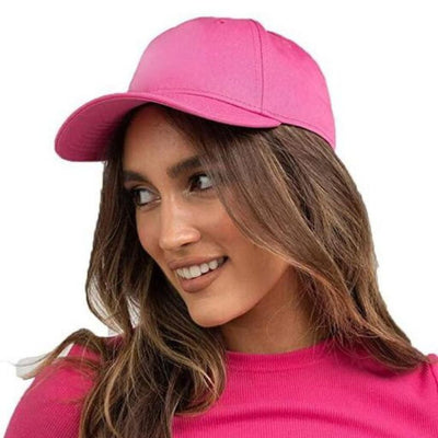 Pink Elegant Solid Cotton Caps And Hats For Women - Pink / Free - Shopaholics