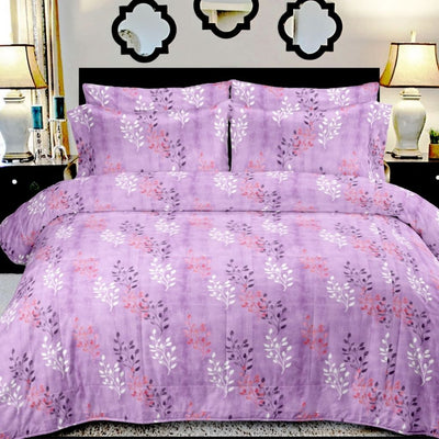 Premium Printed Queen size Cotton Bedsheet With Pillow Cover - Pink - Shopaholics