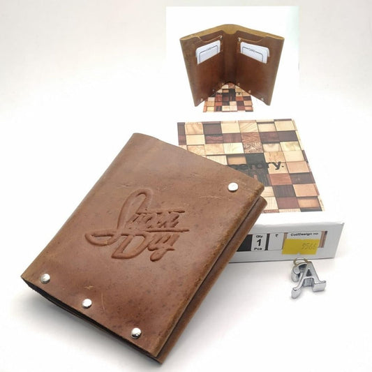 Premium Solid Leather Wallet For Men - Brown - Shopaholics