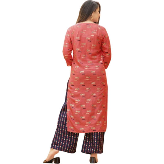 Printed Rayon Kurti With Palazzo For Women - Shopaholics