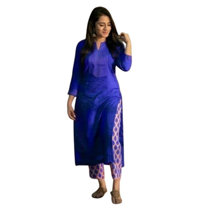 Rayon kurti With Print Pant For Women - Shopaholics