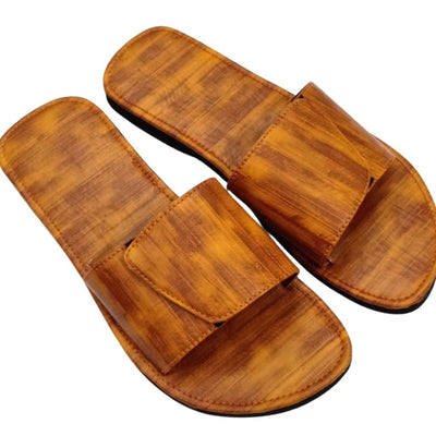 Regular Fit Synthetic Leather Sandals Flip Flops For Men - Shopaholics