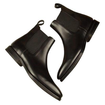 Regular Fit Leather Boots Shoes For Men - 6 / Black - Shopaholics
