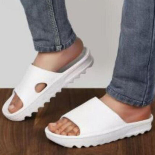 Relaxed Fashionable Solid Slide Flip Flops For Men - 7 / White - Shopaholics