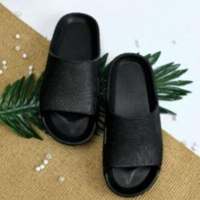 Relaxed Fashionable Solid Slide Flip Flops For Men - 7 / Black - Shopaholics