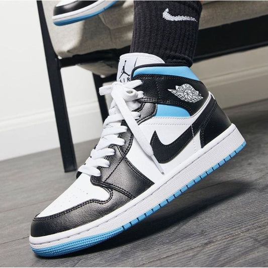 Retro 1 Mid Unique Blue Sneakers Shoes For Men - 41 / Unique Blue - Shopaholics
