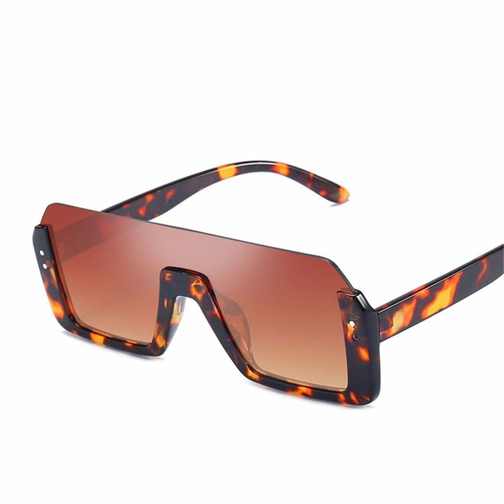 Retro Wayfarer Square Oversized Sunglasses For Men And Women - Brown - Shopaholics