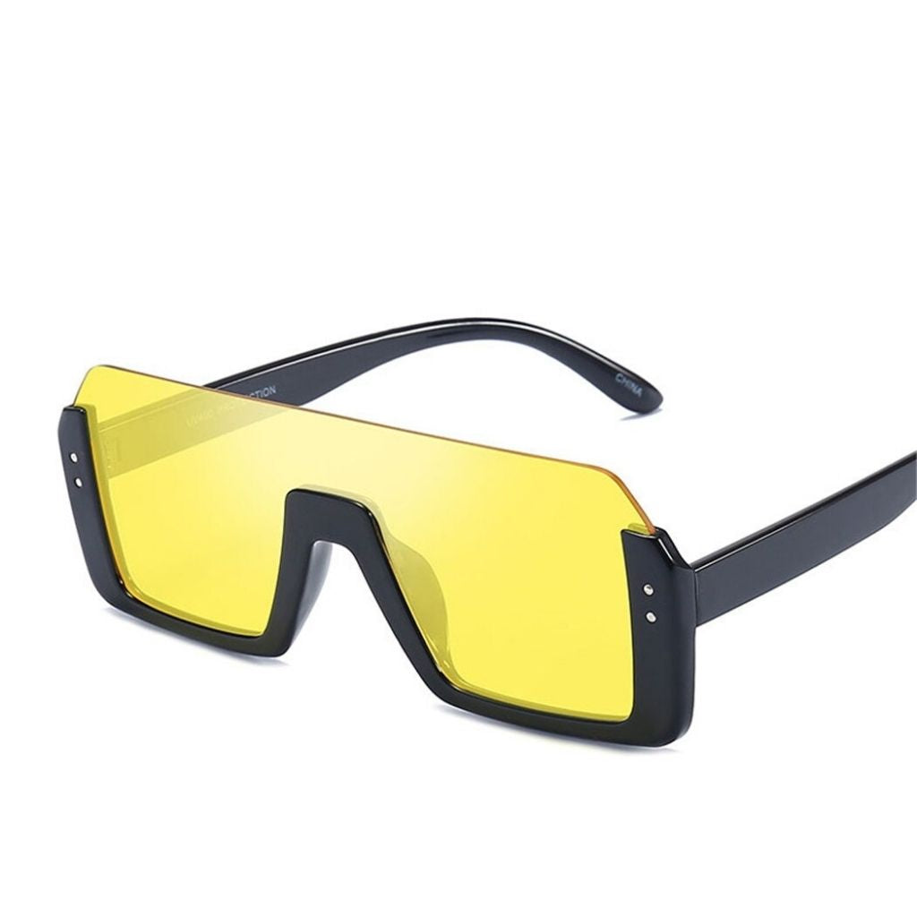 Retro Wayfarer Square Oversized Sunglasses For Men And Women - Yellow - Shopaholics