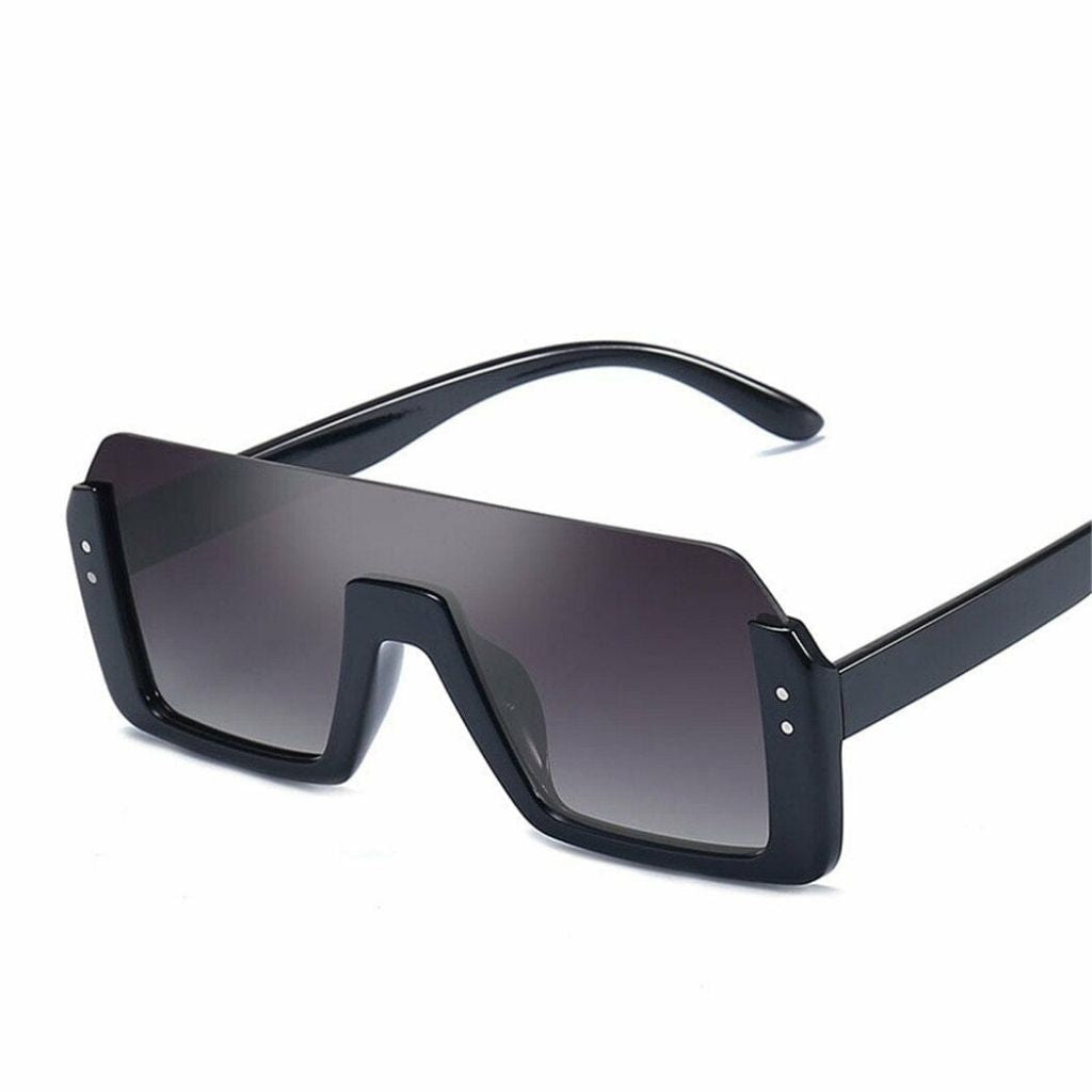Retro Wayfarer Square Oversized Sunglasses For Men And Women - Black - Shopaholics