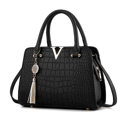Luxury Leather Tote Designer Handbag For Women - Black / 28cm by 20cm by13cm - Shopaholics