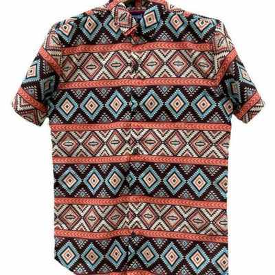 Sensational Printed Slim Fit Half Sleeve Shirt For Men - M-38 / Multi - Shopaholics