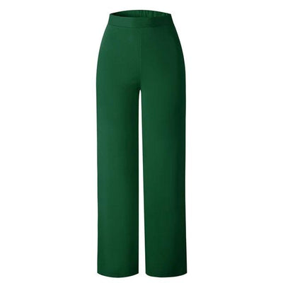 High Waist Wide Leg Pant for Women - Green / L - Shopaholics